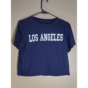 Blue Shein Women T-shirt Short Sleeve Size 6 Los Angeles